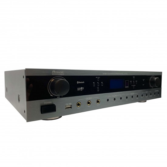 A-150 400W DSP TECHNOLOGY Karaoke Mixing Amplifier, Built-in Optical/Coaxial, Bluetooth, USB Voice Recording, Feedback Eliminator