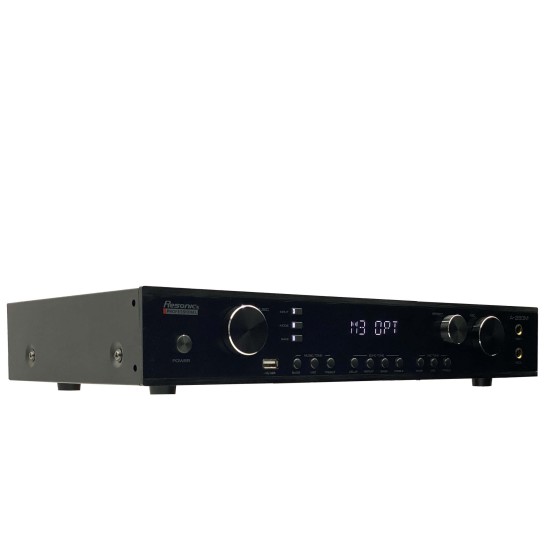 A-280M 500W HD ECHO & REVERB TECHNOLOGY Karaoke Mixing Amplifier, Built-in Bluetooth, USB Playback, Feedback Eliminator And Dual Multi-Channels UHF Microphones