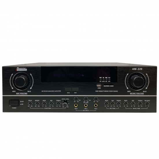 AM-220 600W HD ECHO TECHNOLOGY Karaoke Mixing Amplifier, Built-in Bluetooth, USB/SD Playback, Feedback Eliminator