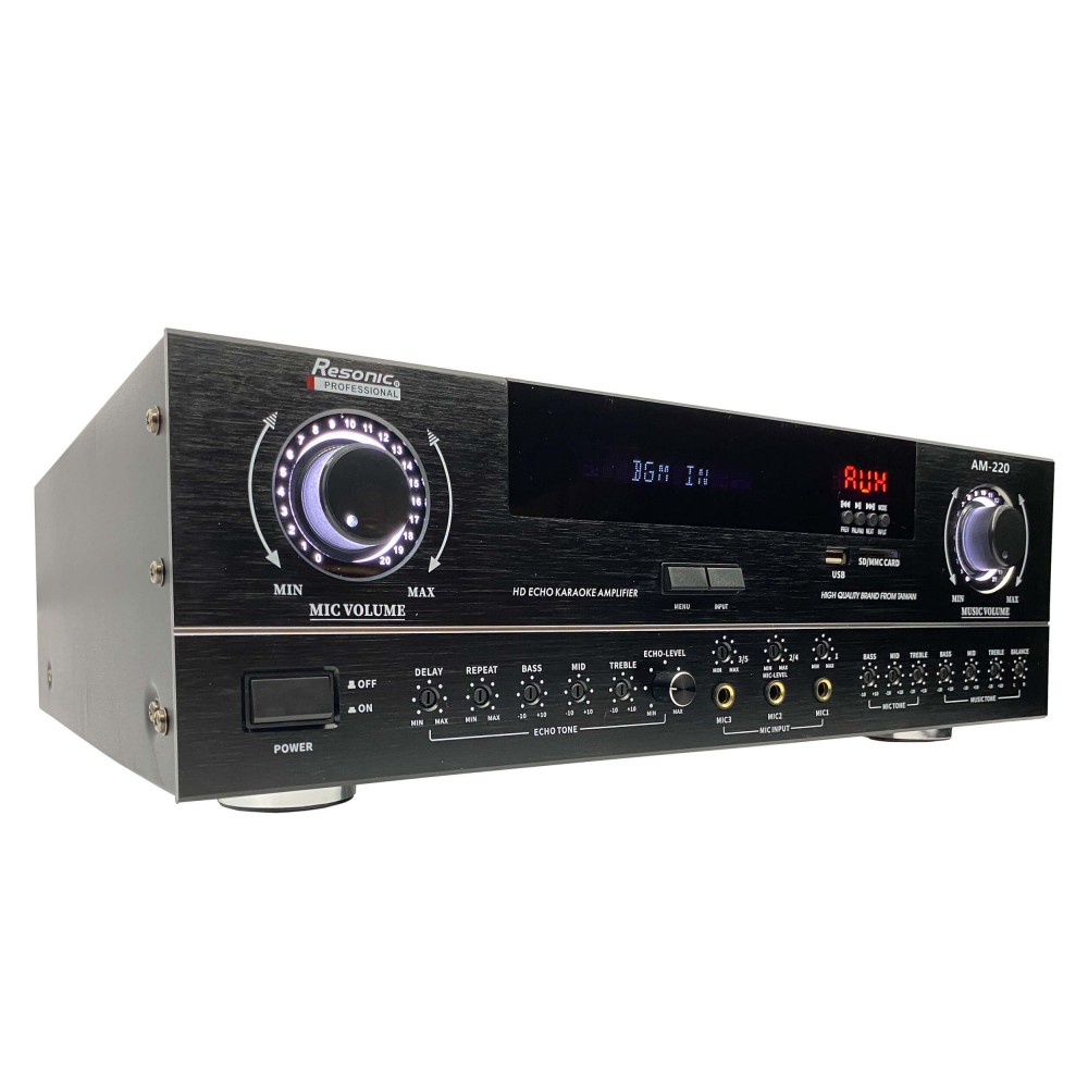 AM-220 600W HD ECHO TECHNOLOGY Karaoke Mixing Amplifier, Built-in Bluetooth, USB/SD Playback, Feedback Eliminator