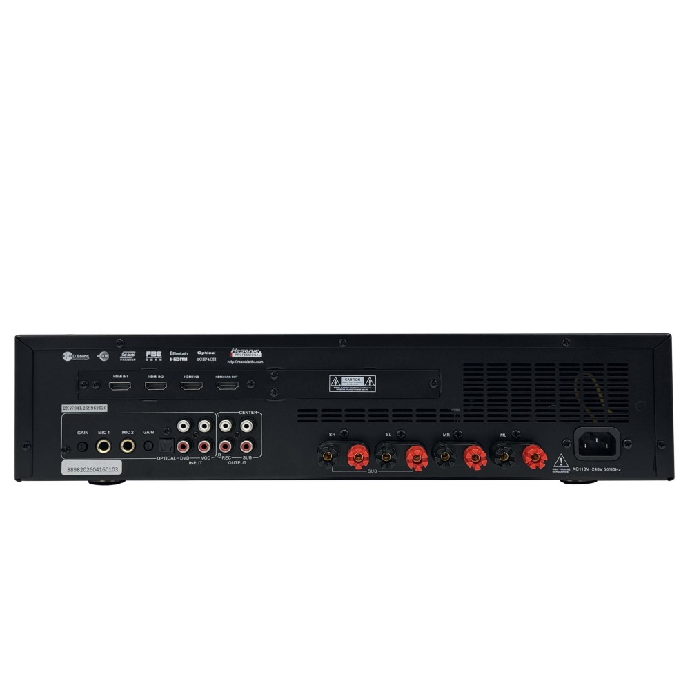 AMD-2000 G2 2000W HD ECHO & REVERB Karaoke Mixing Amplifier Built-In 4K HDMI ARC,Optical, Bluetooth, Digital Equalizer 