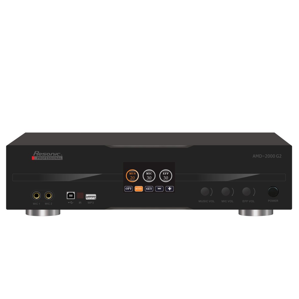 AMD-2000 G2 2000W HD ECHO & REVERB Karaoke Mixing Amplifier Built-In 4K HDMI ARC,Optical, Bluetooth, Digital Equalizer 