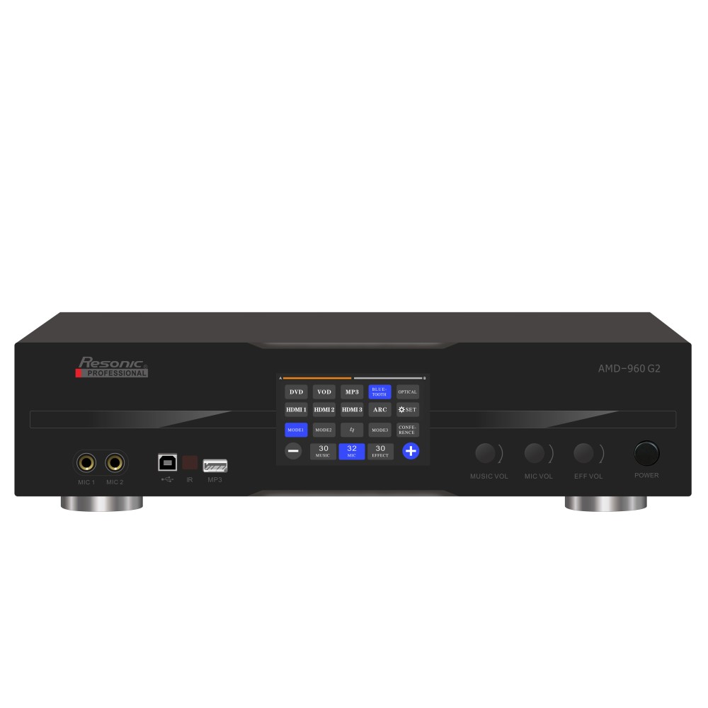 AMD-960 G2 760W HD ECHO & REVERB Karaoke Mixing Amplifier Built-In 4K HDMI ARC,Optical, Bluetooth, Digital Equalizer 