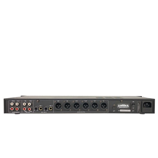 MX-6000 Professional Audio Digital Processor Karaoke Mixer, Built-in Optical, Bluetooth, USB Playback, Feedback Eliminator