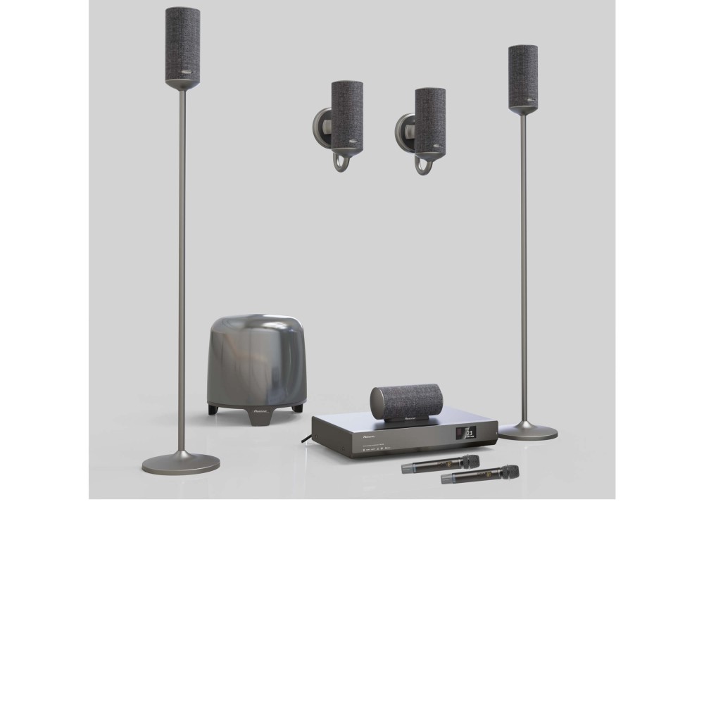 PK-510 5.1Ch 4K Home Theatre & Karaoke Speaker System, Optical/Coaxial, HDMI , ARC, Feedback Eliminator