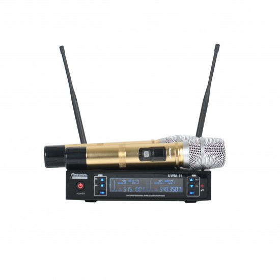 UWM-11 Dual Channel UHF Intelligent Wireless Microphone System (Gold)