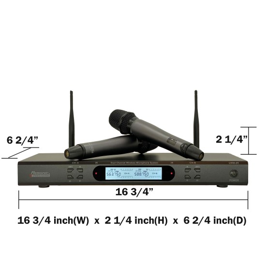 UWM-8R Professional Intelligent Dual Rechargeable Wireless Microphone System